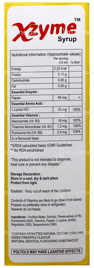 Xzyme Sugar Free Syrup 225Ml